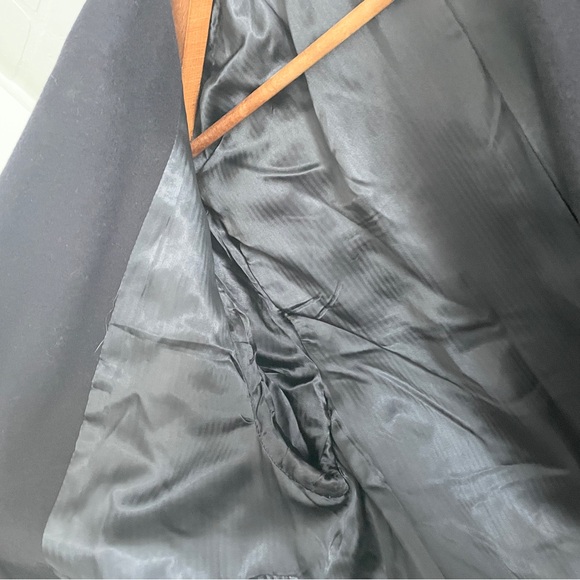 Vintage Italian 100% Cashmere Black Overcoat (Hand-Tailored) Luxury Men’s 40L - Picture 8 of 15